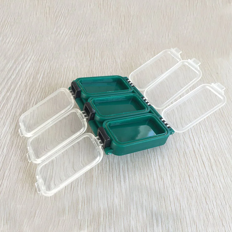 OEM Spot Sales Custom 005# Double Side 6 Compartments Fishing Tackle Lure Box Plastic Waterproof Fishing Hooks Storage