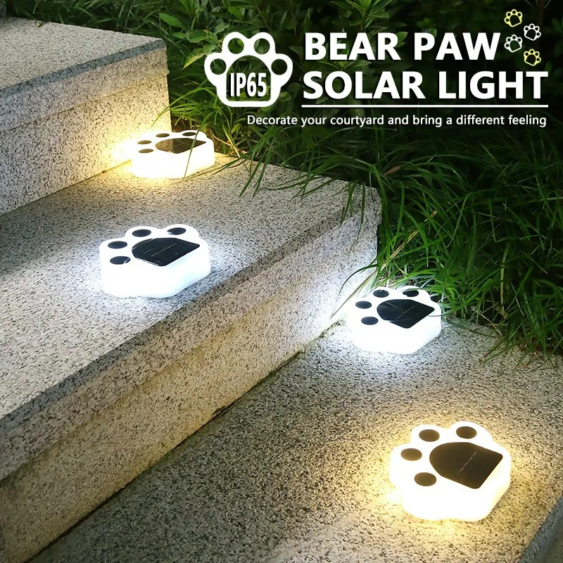 Outdoor Waterproof Solar Bear Paw LED Lawn Light Wall Lighting