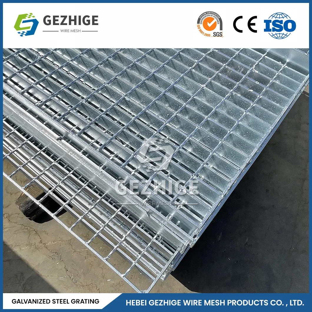 Gezhige Easy Maintain Square Steel Grating Manufacturers Wholesale Stainless Steel Drain Grids China 32X5 40X5 mm Bearing Bar Galvanised Steel Grating Plate