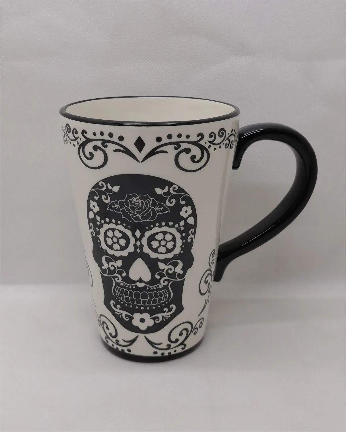 Set de 2 taza de Regalo de cerámica taza taza taza de café de Té de cráneo con un mango vajilla beber taza de Regalo para Halloween y el Día de Muertos