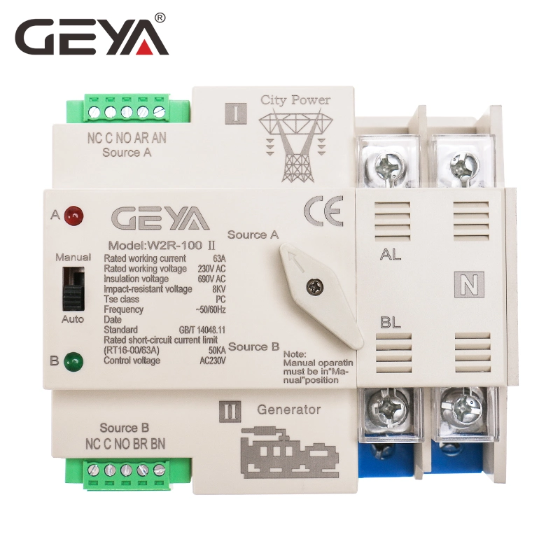 مفتاح النقل اليدوي الكهربائي للصندوق القياسي Geya الأساسي لـ المولد