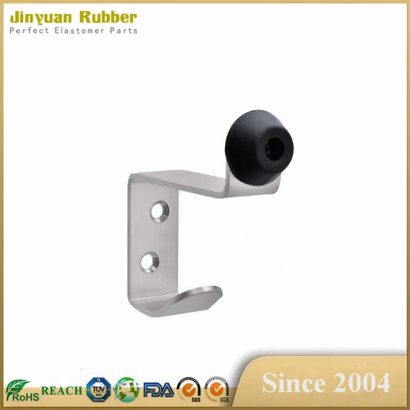 Wholesale/Supplier Stainless Steel Black Cushion Rubber Wall Mount Door Stopper Bumpers and Stops with Adhesive Sticker