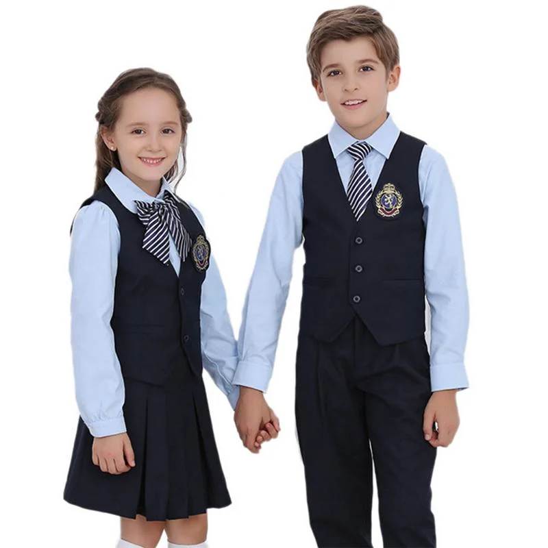 Factory Hot Selling School Students Knitting British Style School Uniform