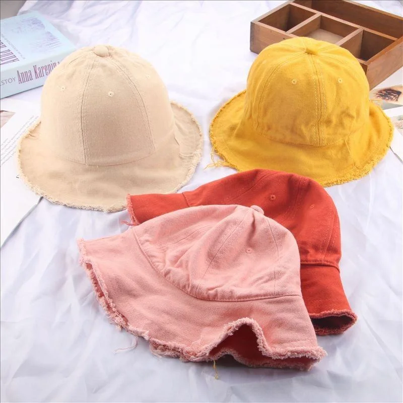 Wholesale/Supplier Solid Canvas Cotton Anti UV Sun Baby Toddler Bucket Cap