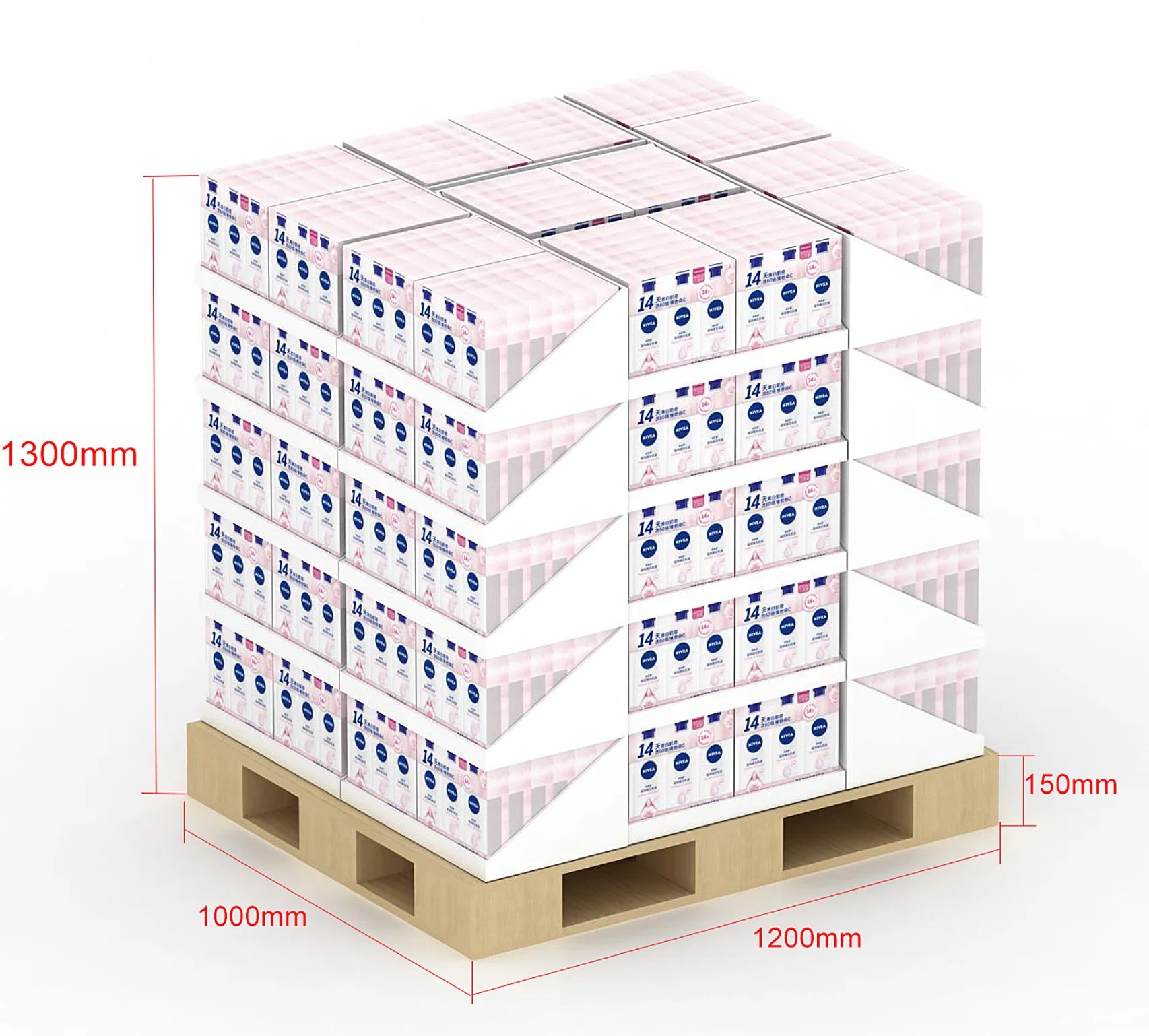 Custom Retail Pallet Skirt for Cardboard Floor Pallet Display for Supermarket Promotion