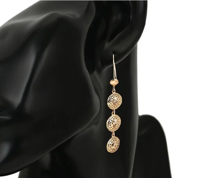 18K Gold Color Ball Shape Women&prime; S Eardrop Earrings