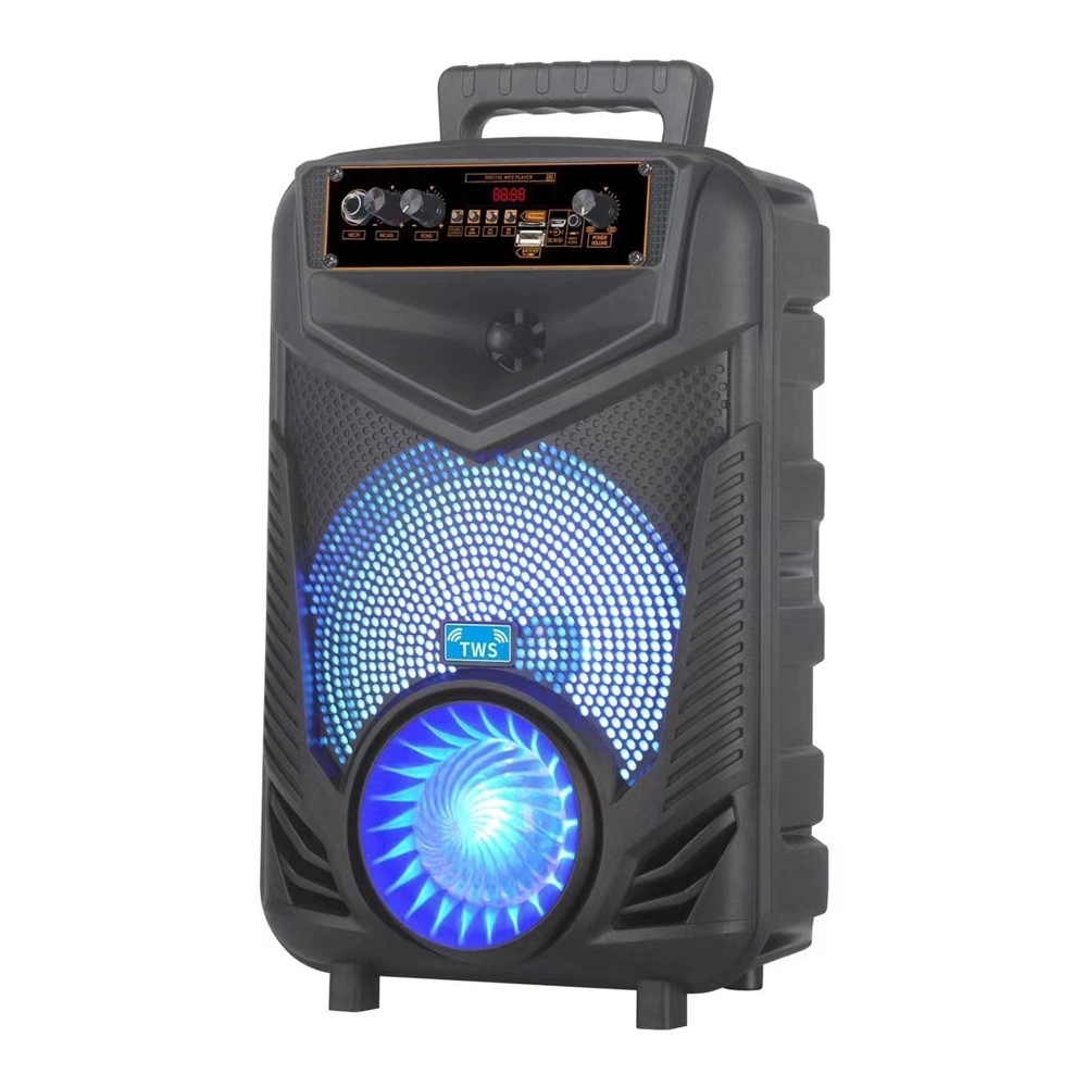 Audio profesional privado de 8 pulgadas con iluminación de bola de Wireless Bluetooth portátil con batería de parte de altavoces de sonido