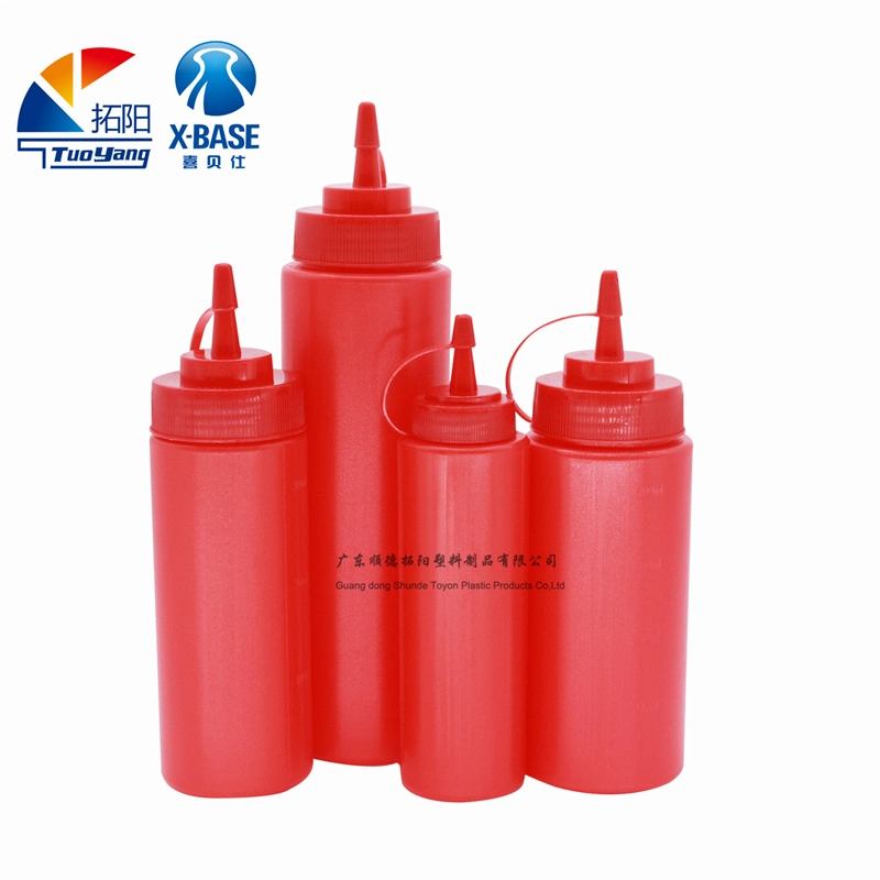 Wholesale Chili Sauce Ketchup Squeeze Pot Plastic Salad Squeeze Bottle Salad Dressing Plastic Bottle Barbecue Sauce Bottle300ml