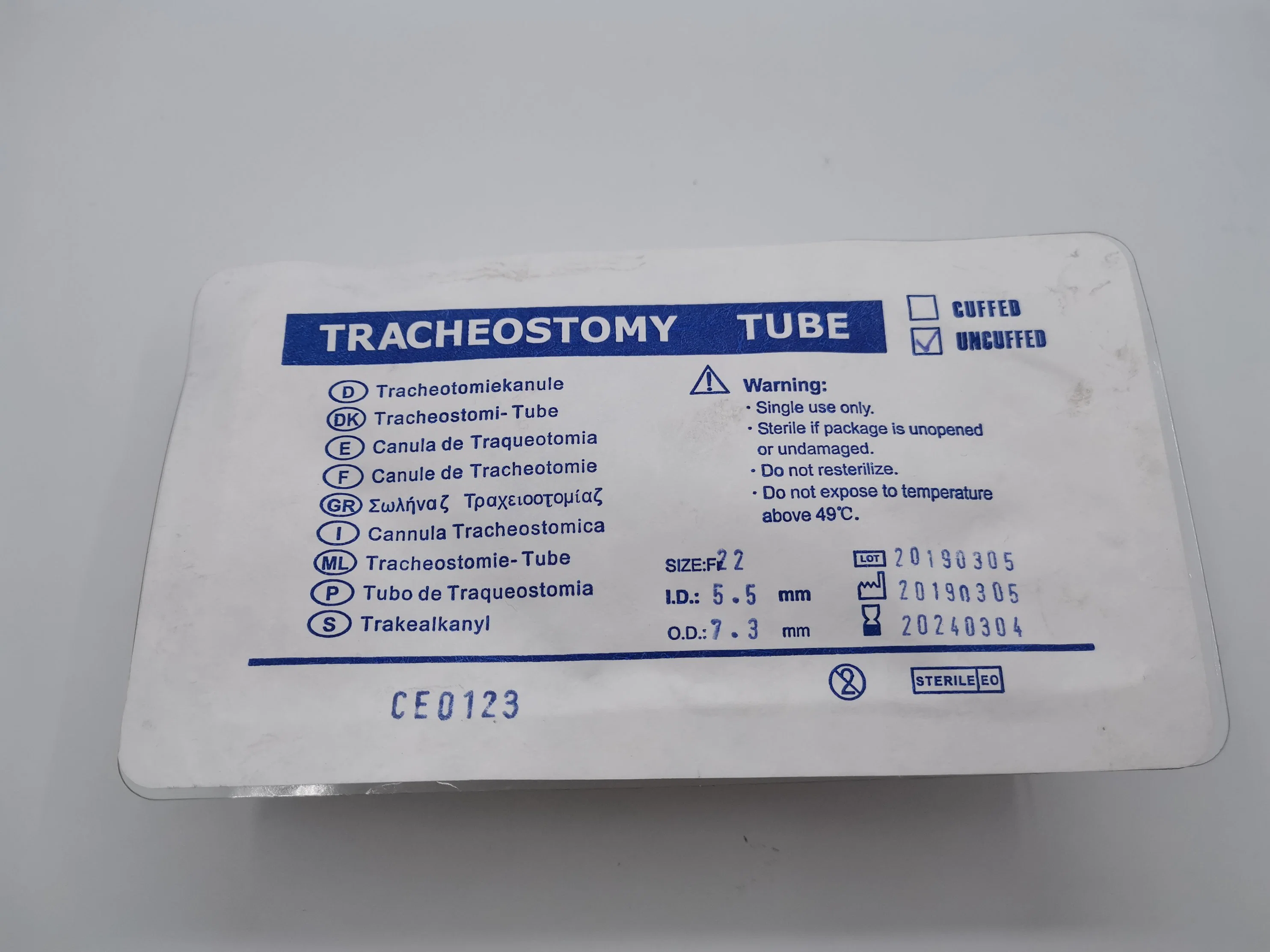 Disposable Medical Reinforced Tracheostomy Tube Cuff Type