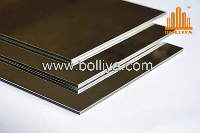 Silver Gold Golden Mirror Brush Brushed Hairline Aluminium Composite Material