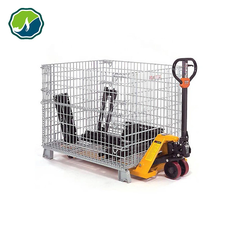 Cesta Locable de la mortinaje de la plataforma segura Collapsible contenedor de almacenamiento de metales Cages Palets