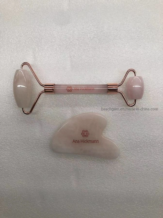 Custom Logo Gemstone Face Massager Jade Roller and Gua Sha Sets