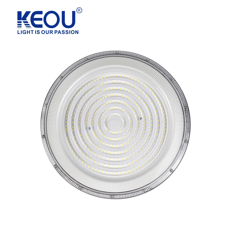 Luz LED Keou à prova de explosão IP65, à prova de água, de 300 W, tampa de plástico IP65 UFO LED High Bay Lights