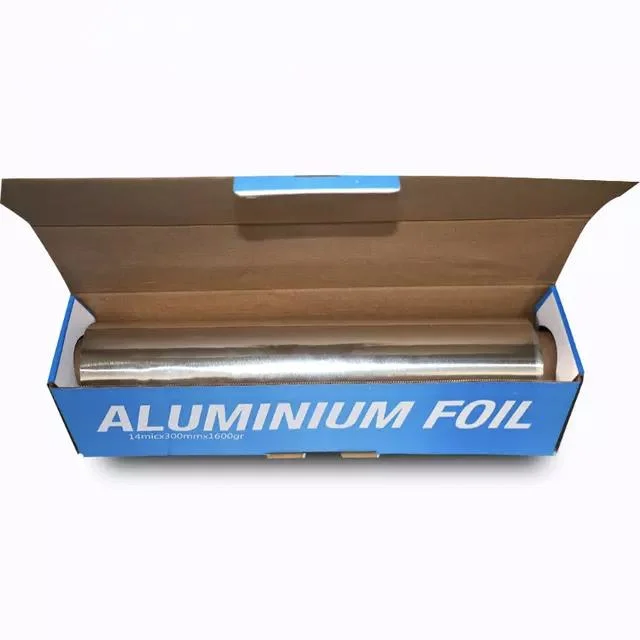 Kitchen Oil-Proof Fire-Resistant High Temperature Aluminum Foil in Blue Box