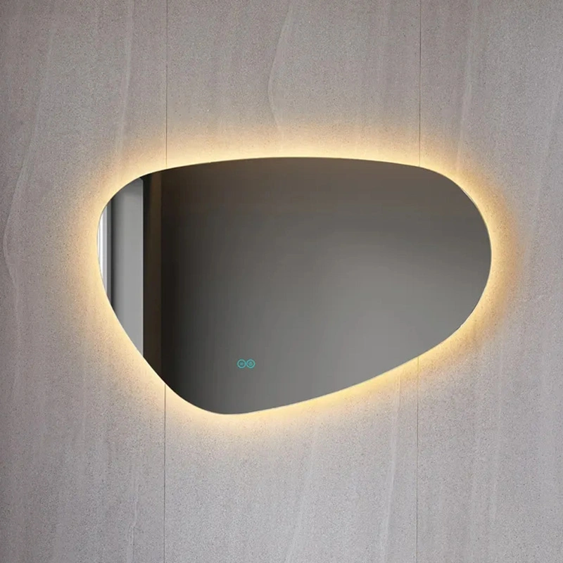 Irregular Framed Modern Dressing Heated Bathroom LED Frame Mirrors Set with Touch Switch