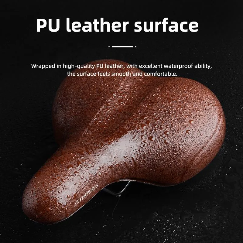 Wide Bicycle Saddle Comfortable PU Leather Surface Weatproof Essential Bike Seat