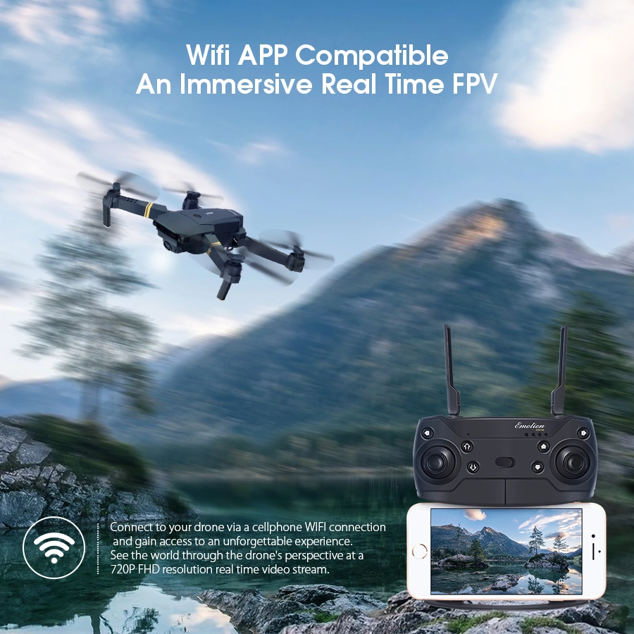 WiFi con amplio ángulo de cámara HD modo Hold Drone plegable