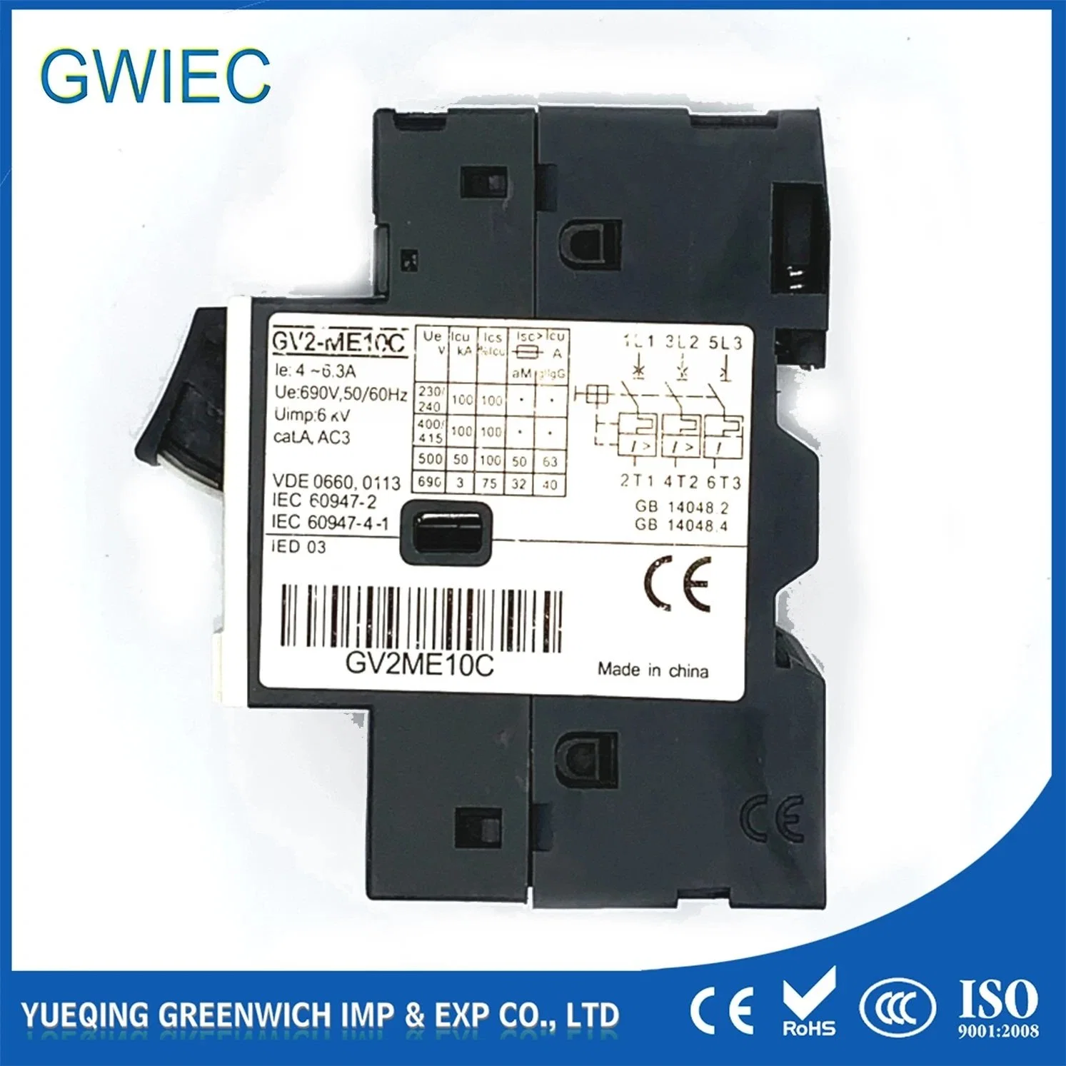 0.63-1.0 1.6-2.5 Breaker Overcurrent Overload Protection Motor Circuit Protector with Factory Price