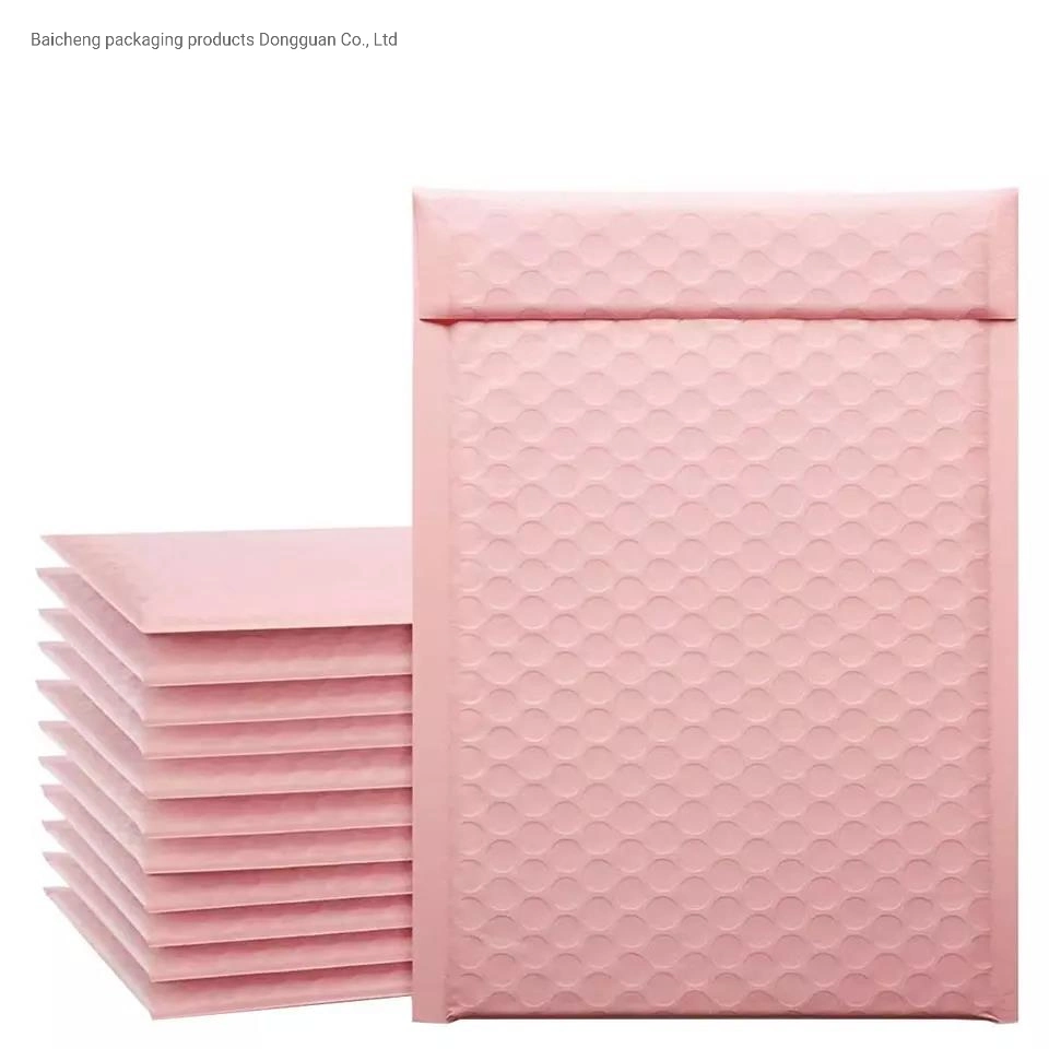 Custom Matt Pink Bubble Envelop Free Sample Poly Bubble Mailer 6X10 Padded Envelope with Logo