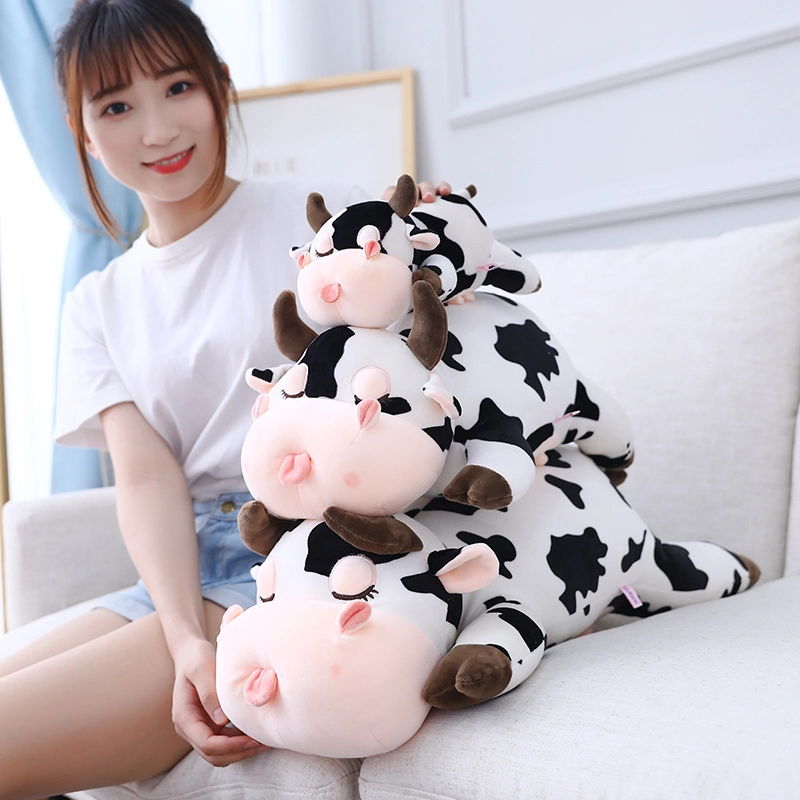 30cm Cute Cow Plush Stuffed Dolls Lovely Real Life Milk Cattle Plush Toys Soft Nap Pillow Cushion Cartoon Kid Baby Birthday Gift