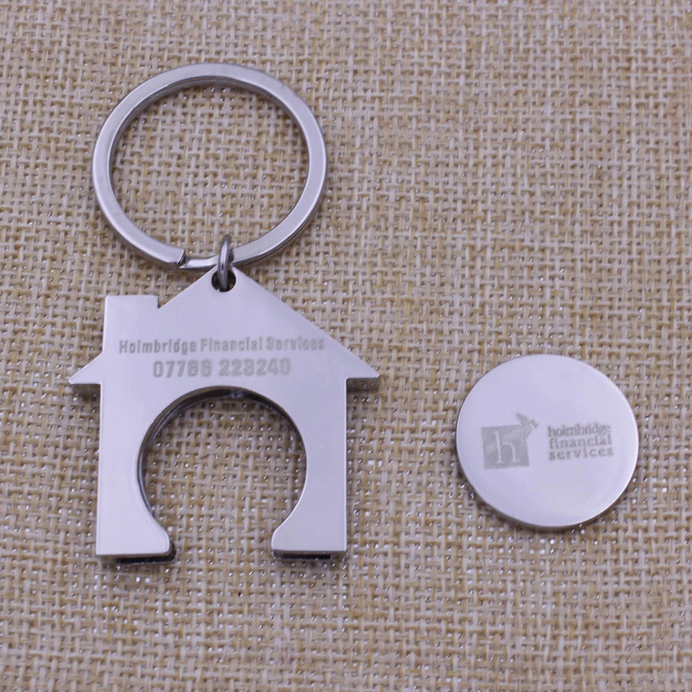 Metal Shopping Trolley Coin Key Ring