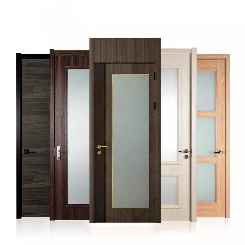 Tailandia moderna precio de las puertas de vidrio interior Puerta de madera MDF de PVC