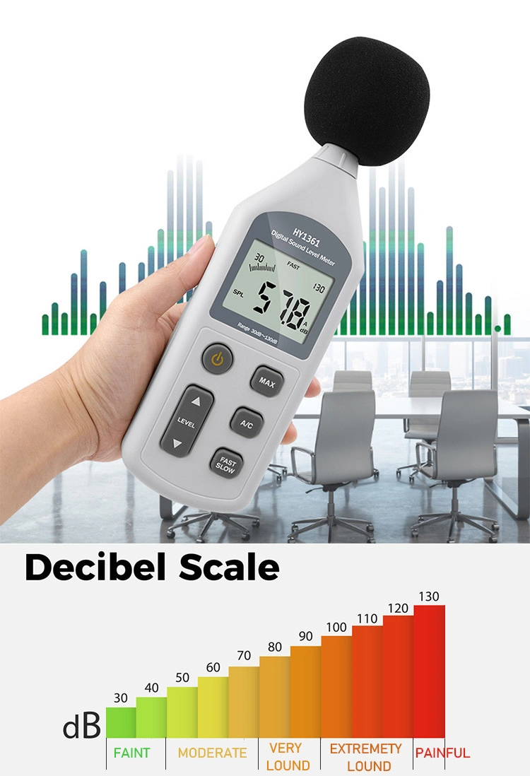 USB 30-130db ديسيبل ديسيبل مستوى الضجيج الصوتي لجهاز الكشف Audio Digital Sound Level Noise متر