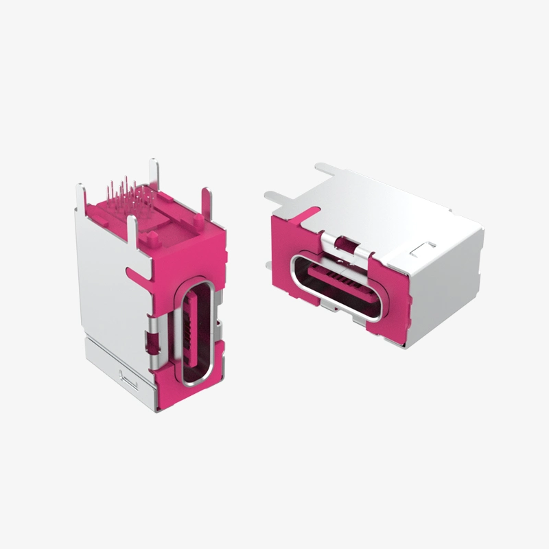 USB Type C R/A Socket 16 Pin DIP, Side Entry Waterproof Electrical Connections