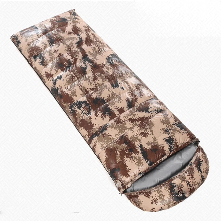 800g Camouflage Camping Thick Goose Duck Down Envelope Sleeping Bag