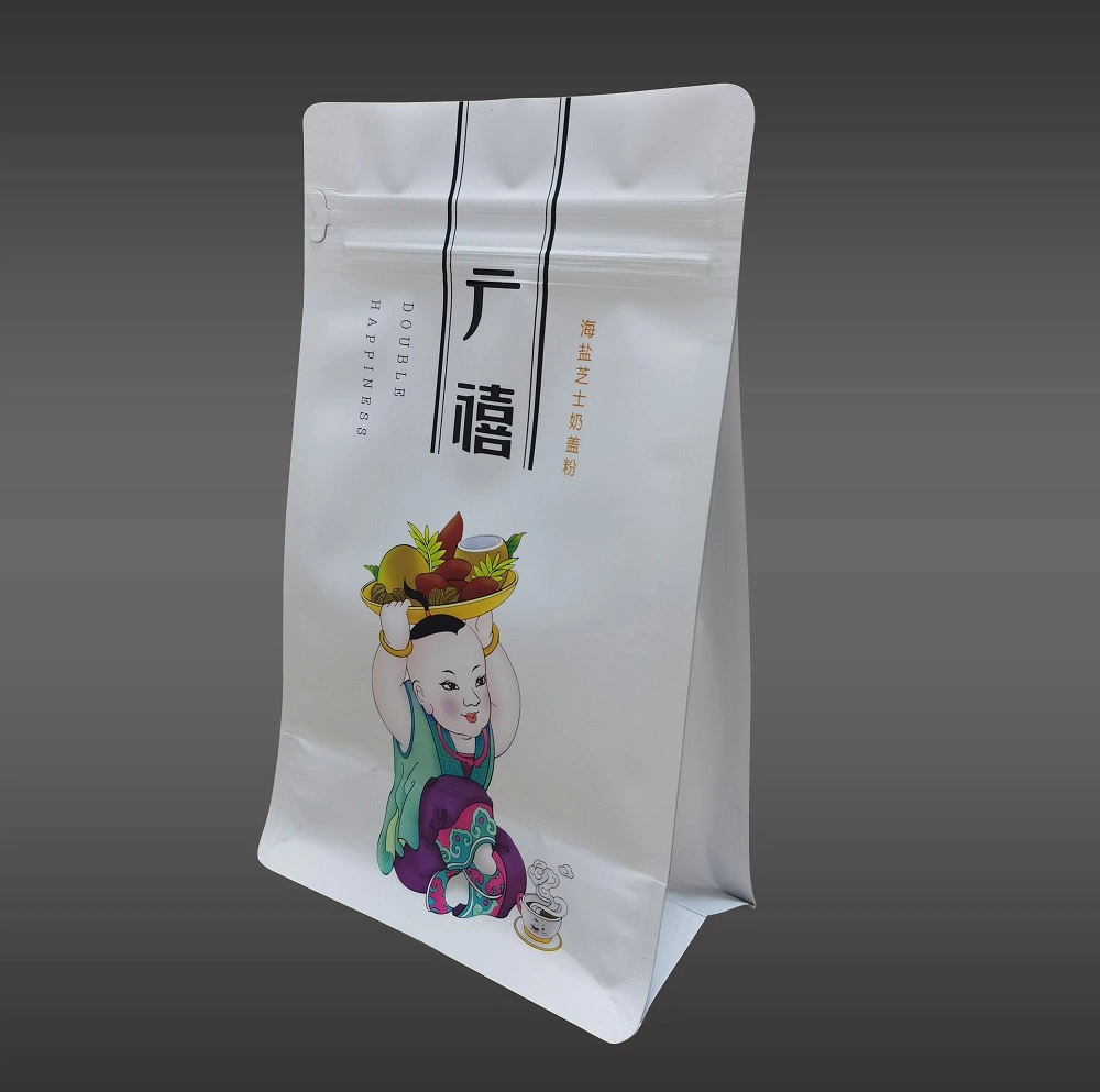 Custom White Kraft Paper Laminated Material Dry Fruit Plastic Bag Vertical Zipper Chocolate Packaging with Window