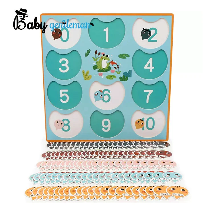 Interesting Educational Kids Arithmetic Game Cartoon Tadpoles Wooden Math Board Z12167e