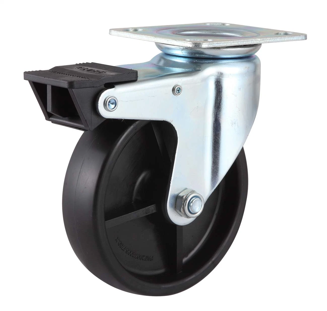 Threaded Stem with Dual Brake PP Casters Wheels