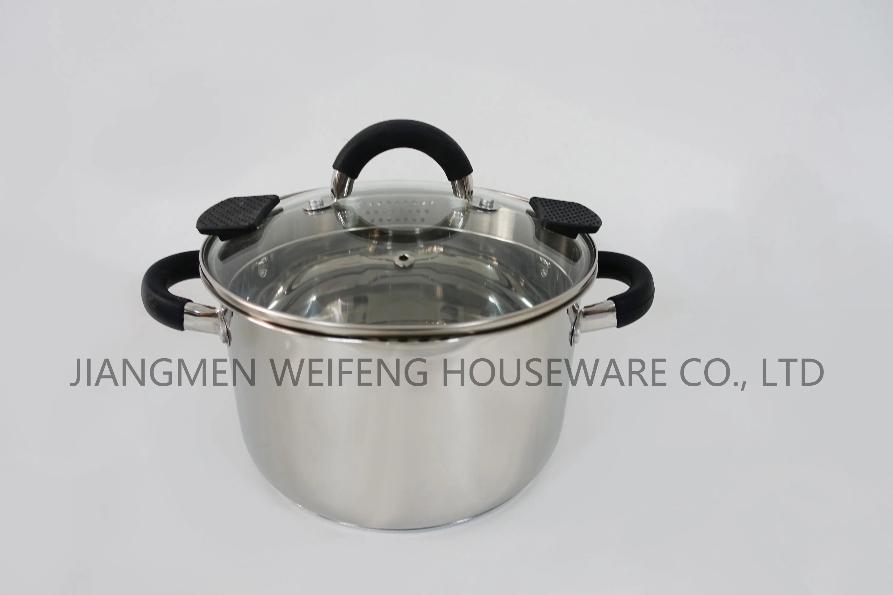 Stainless Steel Cookware Set with G- Glass Lid and Silicone Shiatsu