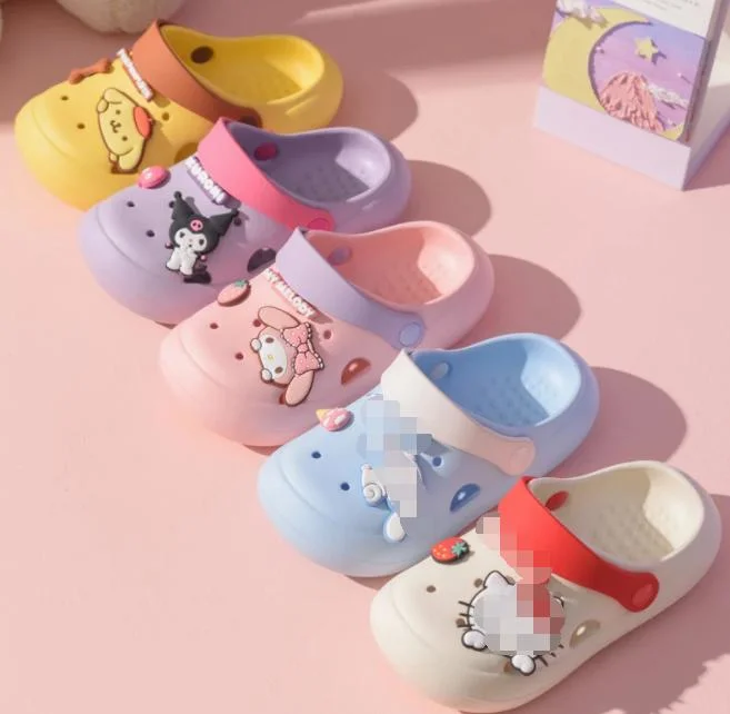 Ruunjoy Sanrio niños niñas Cartoon Zapatillas Kawaii Cute Slipper suave Zapatos para el hogar sin cordones Baby Beach Shoes EVA