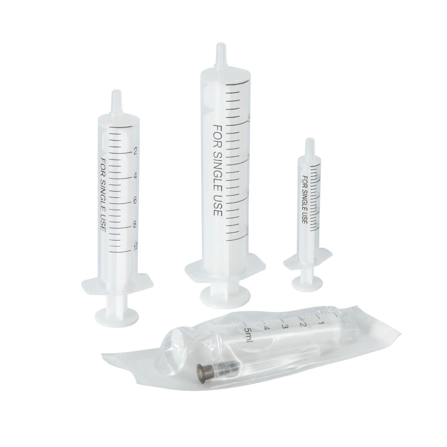 Medical Use Eto Sterile Plastic Hospital Use Latex-Free 3-Part 5ml Disposable Syringe