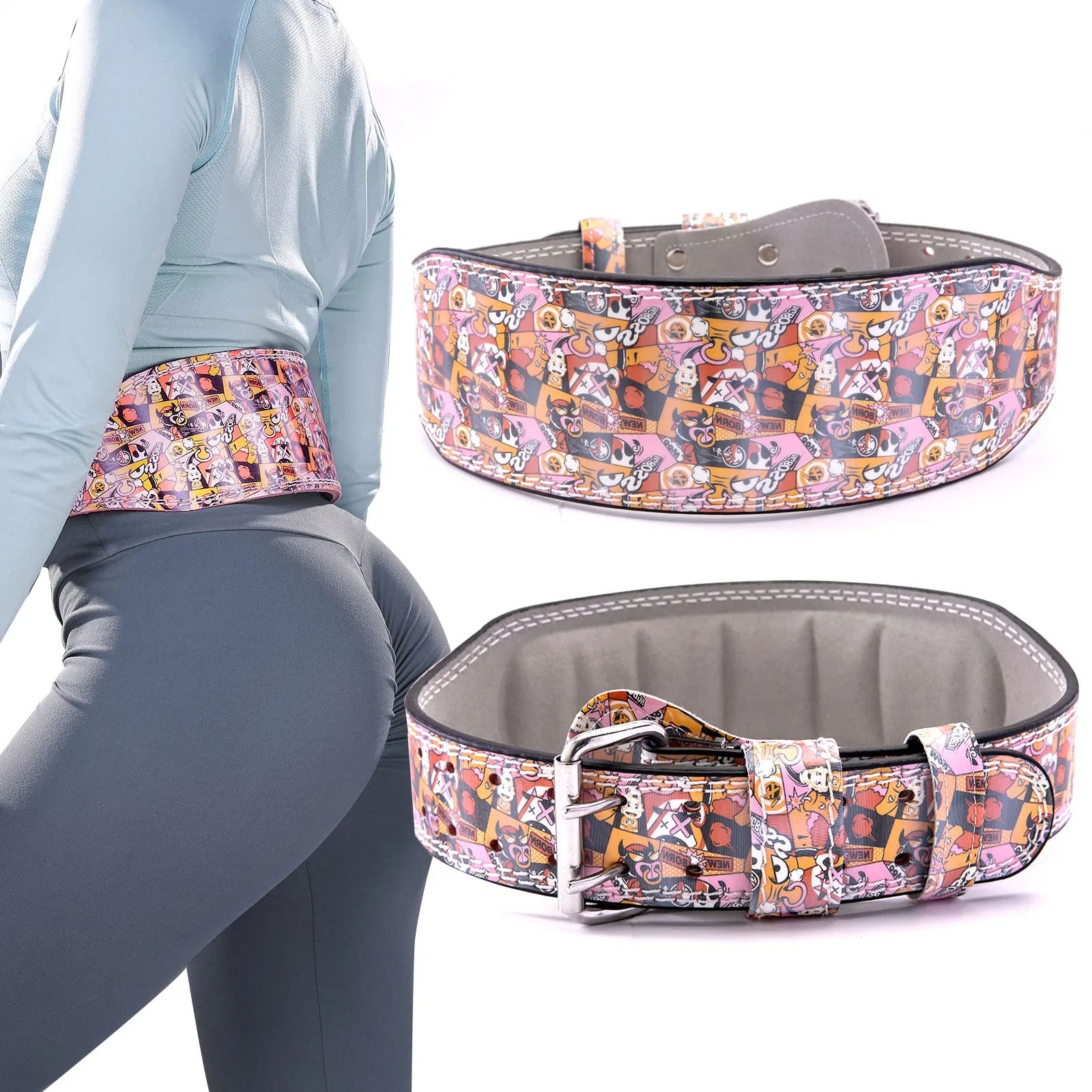 Wholesale Women Adjustable Buckle Leather Exercise Gym Equipment Fitness Waist Weightlifting Belt