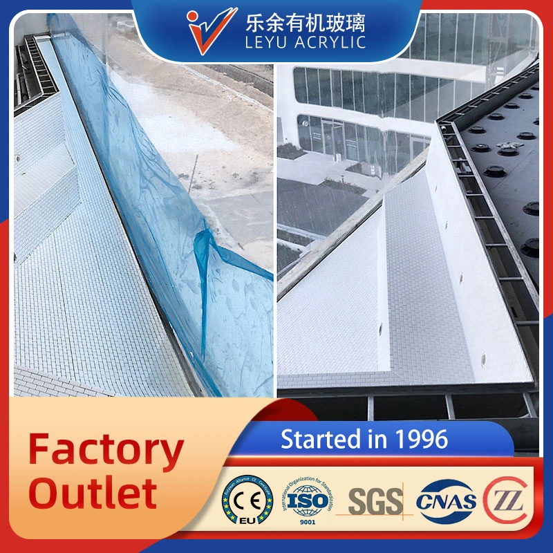 One Time Cast Flat Transparent Panels for Outdoor Swimming Acrylic Glass Pool