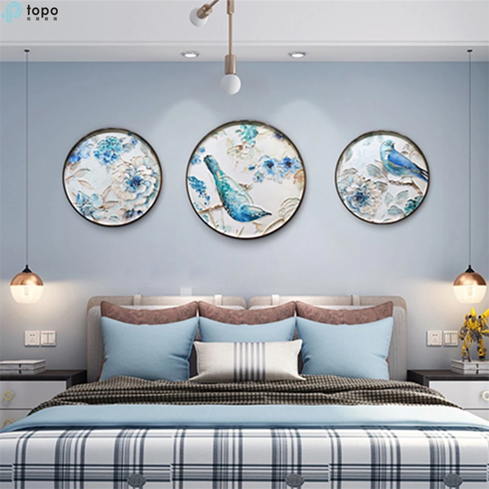 Chinese 400mm Circle Decorative Wall Hanging Oil Painting for Home Decor (MR-YB6-2054A)