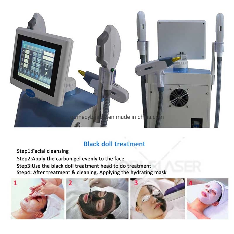 E-Light IPL RF RH ND tatouage de laser YAG Enlèvement Enlèvement de cheveux de rajeunissement de la peau de la machine de beauté