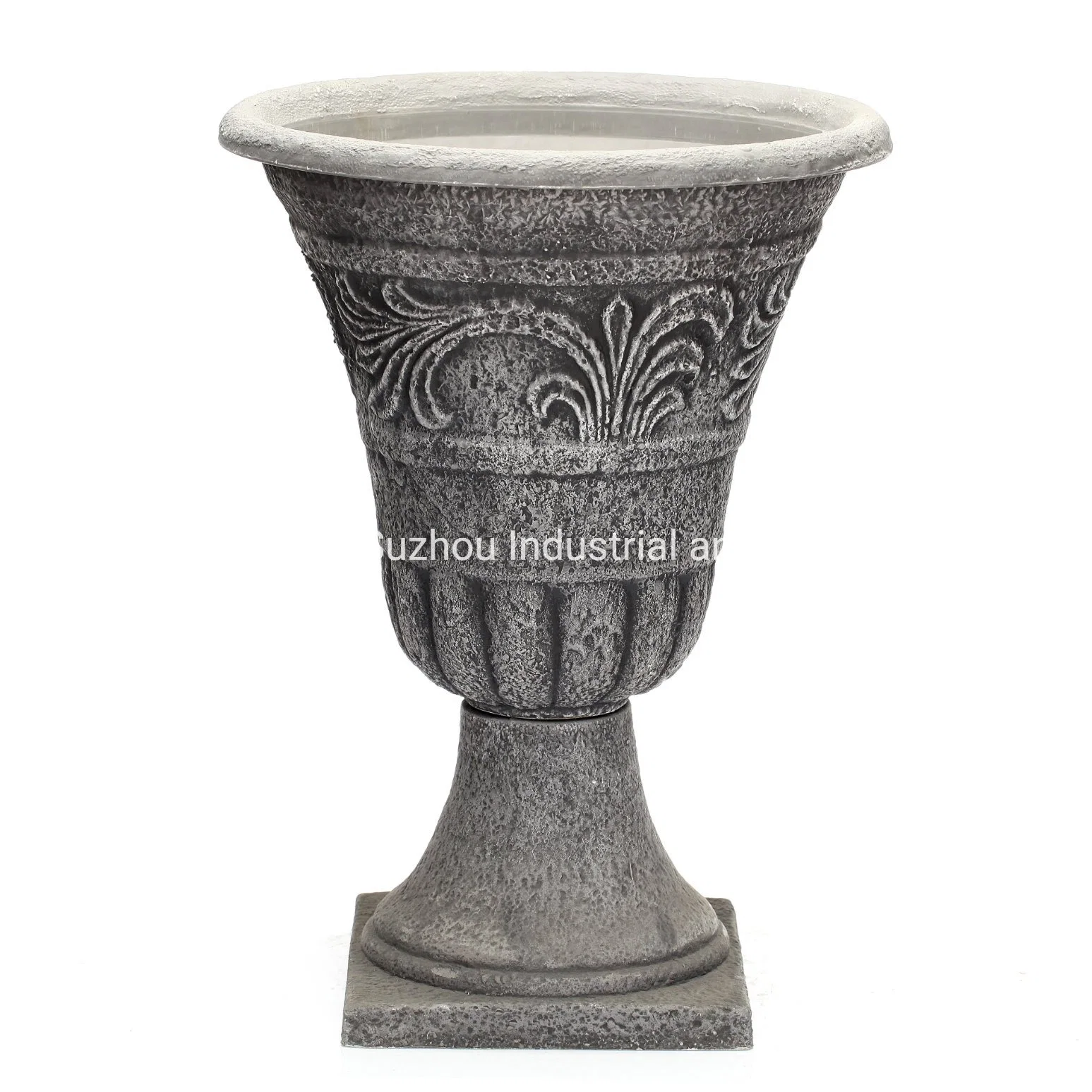 Factory Directly Sale High quality/High cost performance Durable WPC Flower Pots 20" Tumble Scroll Round Urn Plastic Flower Pot Plant Pot Garden Planter a