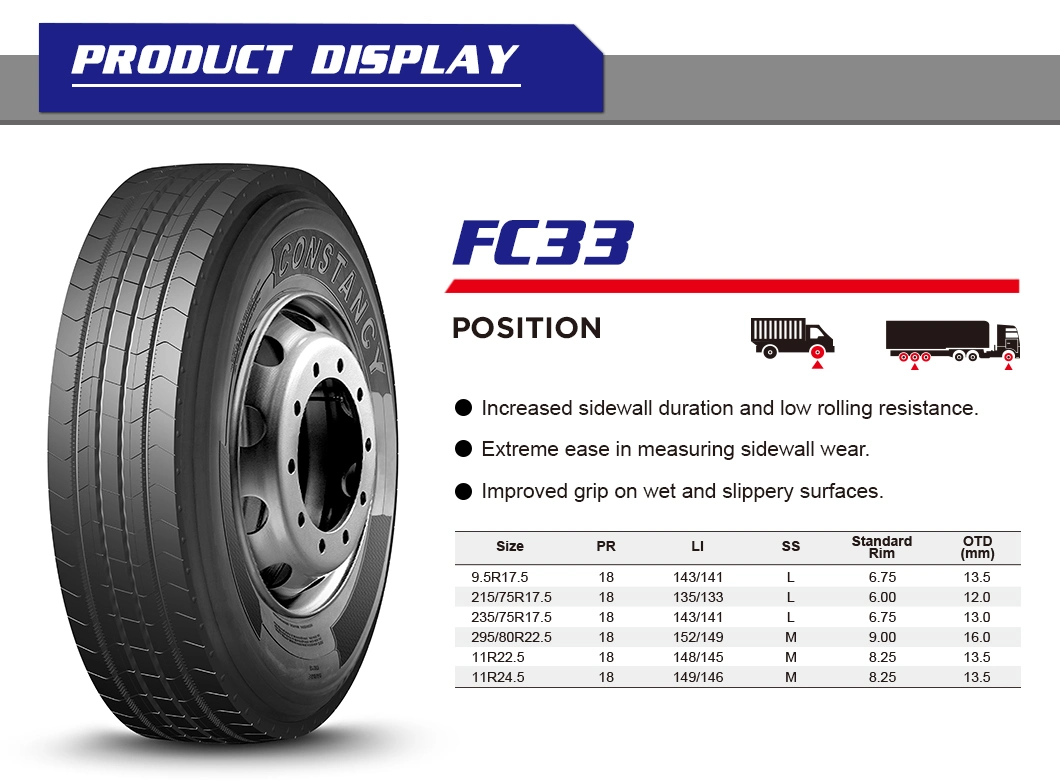 Constancy Brand TBR Tire 11r22.5