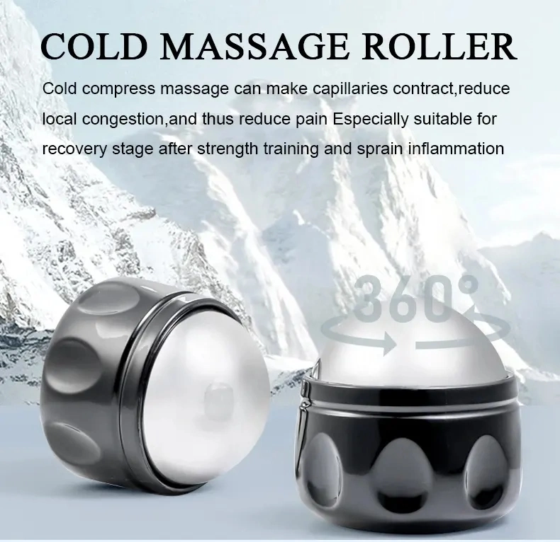 Relajación muscular Yoga Fitness bolas de hielo de mano de acero inoxidable cuerpo masaje de cuello