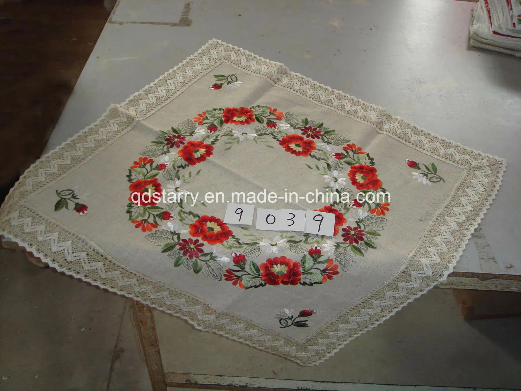 Cotton Border Lace Table Clothes 9039