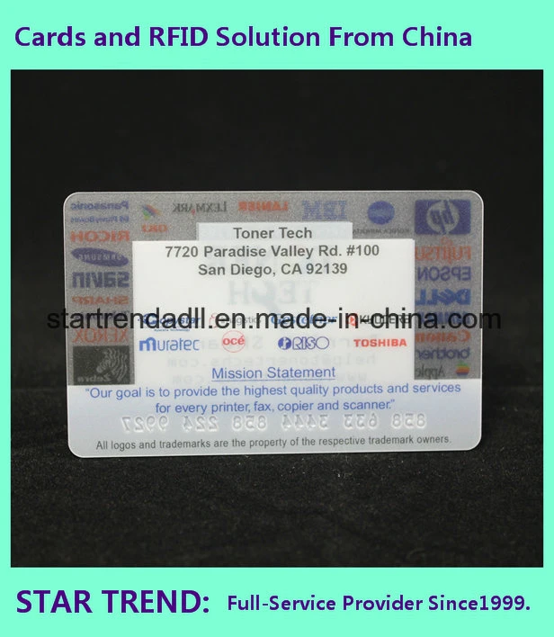 Clear Card with Magnetic Stripe and Emboss