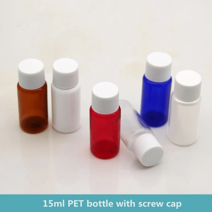 15ml Pet Vial Bottle with Screw Cap and Inner Plug for Cosmetic Sample Bottle