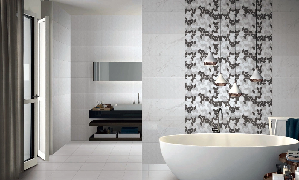 12x24 дюймов/30x60 см белого каррарского стеклянные стены плитка для ванной комнатой и кухней