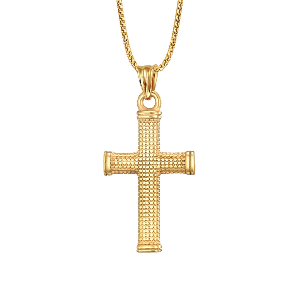 Men Stainless Steel Religious Jewelry Cross Pendant