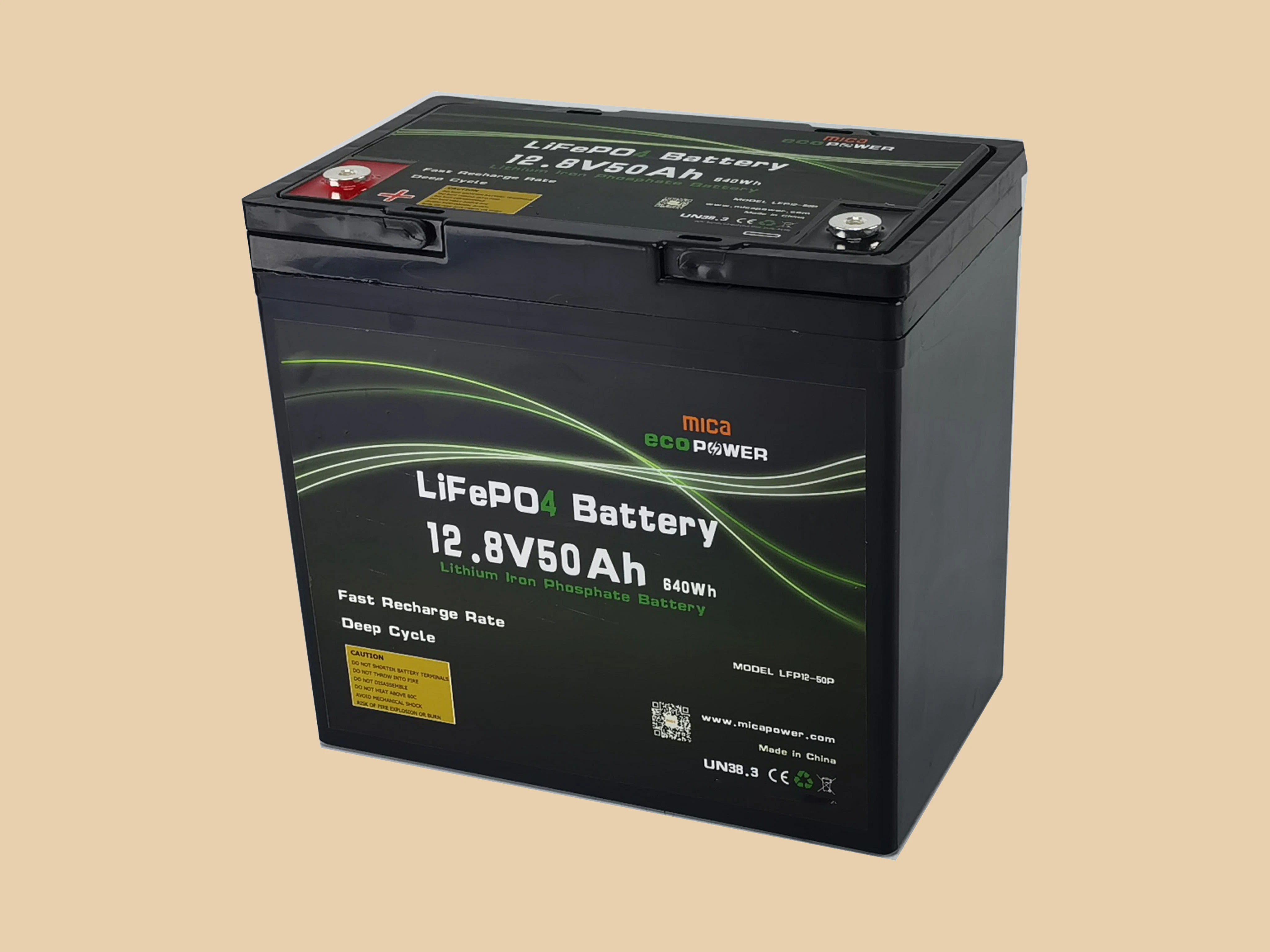 Bateria de iões de lítio mica 12 V 12,8 V 50 a 100 h LiFePO4 Para carrinho de golfe de barco para autocaravanas de armazenamento de energia