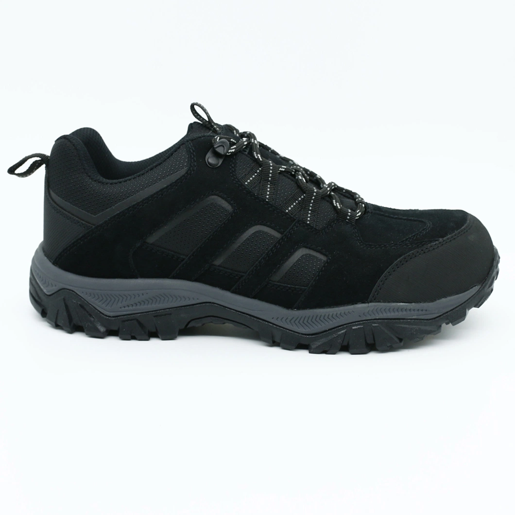 Black Suede Leather Low Cut Steel Toe Safety Shoes