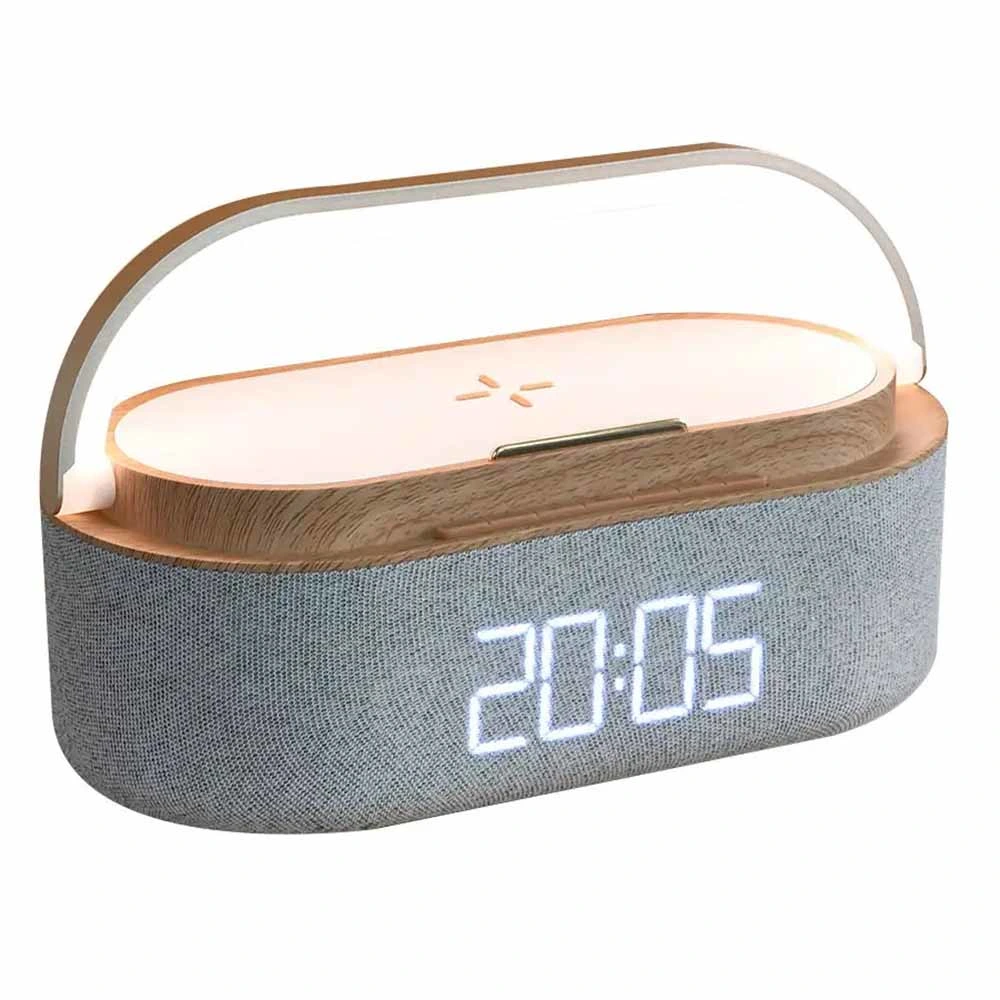 RT-S29 Clock Alarm Wireless Charging Lamp Home LED Bluetooth Speaker (مصباح تنبيه الساعة RT-S29،